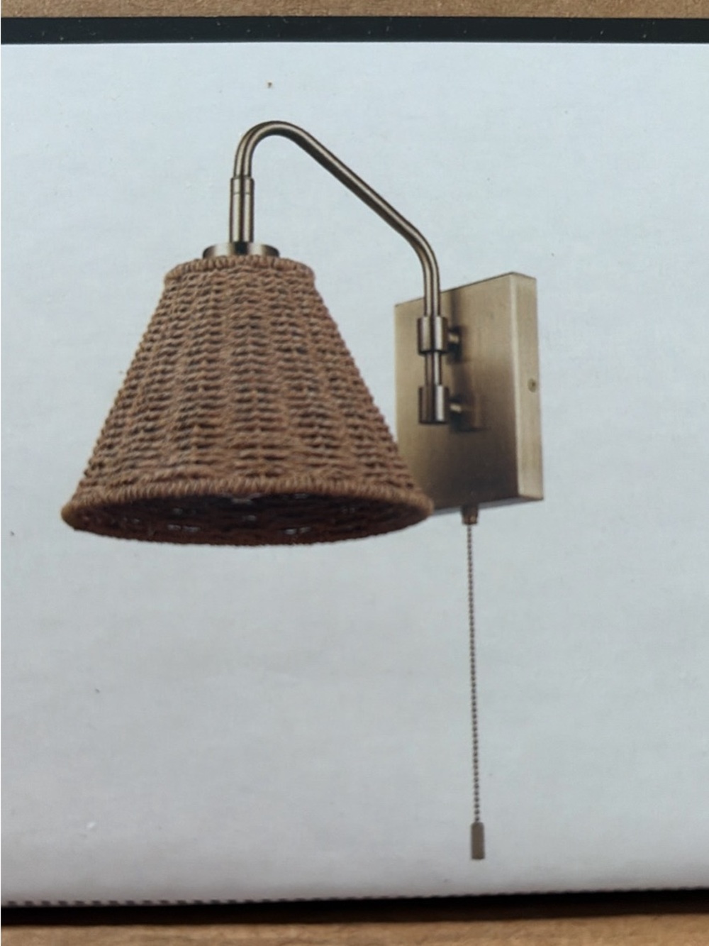 2 new Ferguson home rattan brass wall sconce